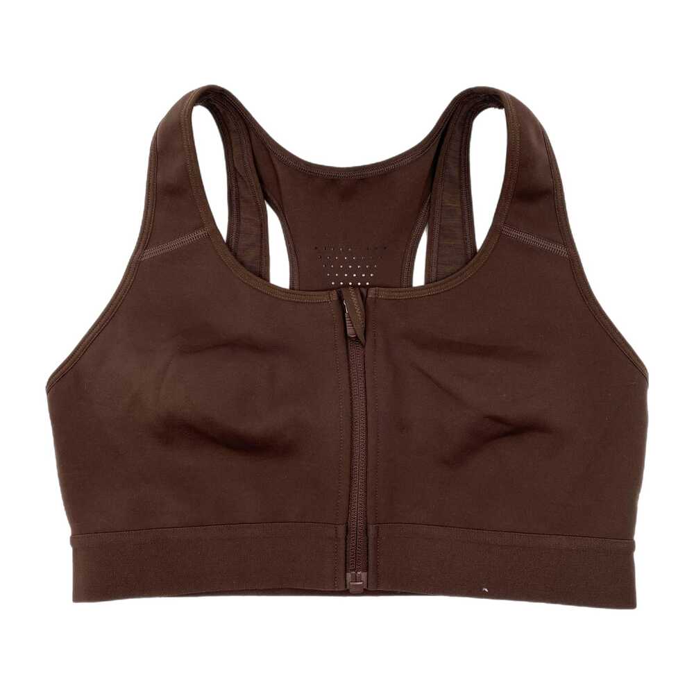 Fabletics Brown Front Zip High Impact Sports Bra | Womens S